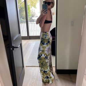 Young Fabulous & Broke Silky Tie Dye Wide Leg Pants Size M
